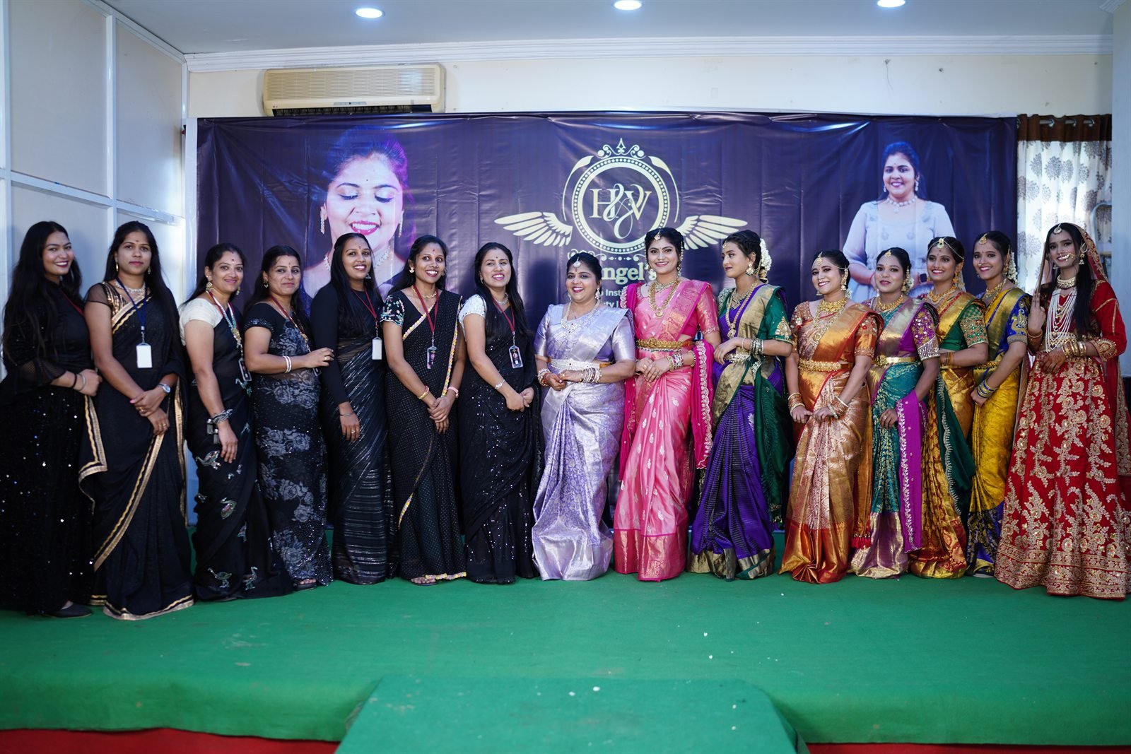 HV Angels students displaying professional bridal looks